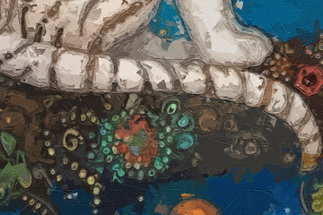 Oil paintings and various flowers, marine creatures, tigers, chrysanthemums, landscapes, cranes,...