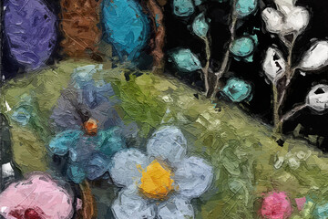 Oil paintings and various flowers, marine creatures, tigers, chrysanthemums, landscapes, cranes,...