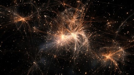 Vibrant new year's celebration background featuring bright and colorful fireworks display against a deep black sky, perfect for festive holiday designs, party invitations, and joyful seasonal projects