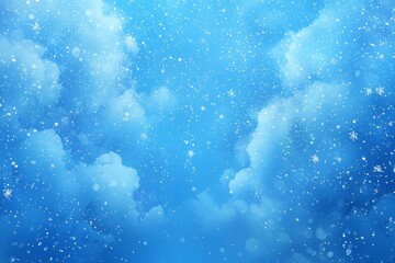 Obraz premium hyper realistic photo of Falling snow over blue background with copy space , isolated on white background, , copy space, copy space for text,
