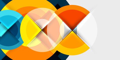 Obraz premium Circle and semi circle geometric background. Vector Illustration For Wallpaper, Banner, Background, Card, Book Illustration, landing page