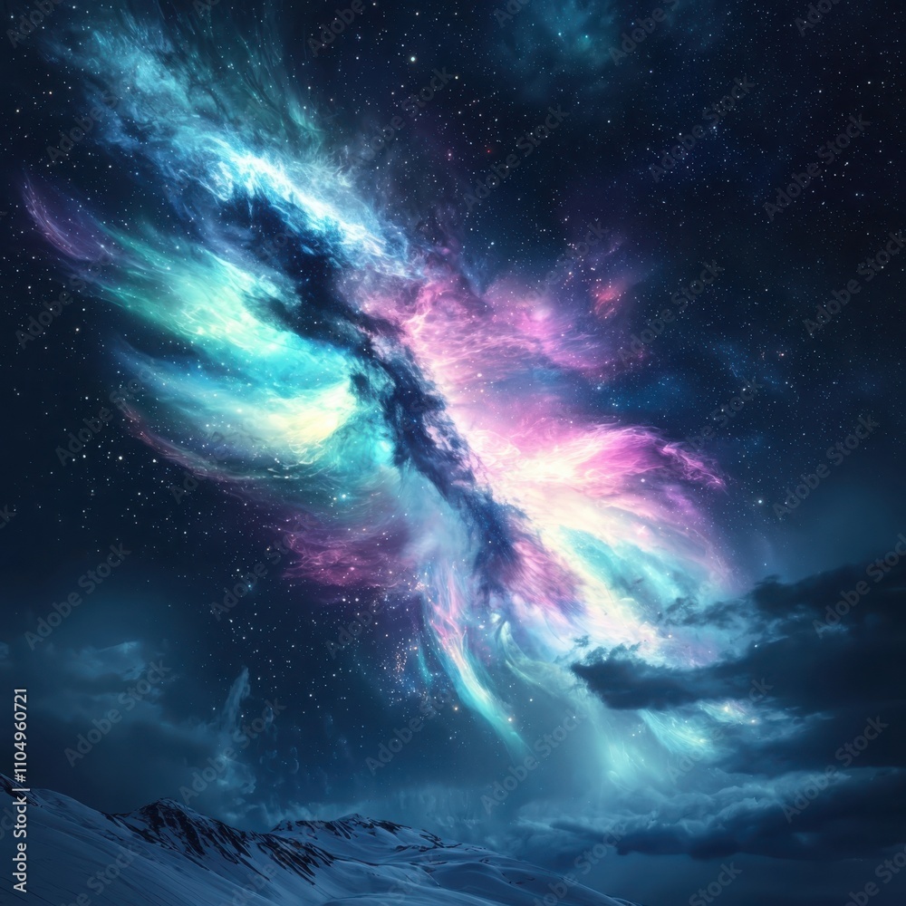 Poster aurora borealis in quantum data a colorful journey into deep space electromagnetic patterns