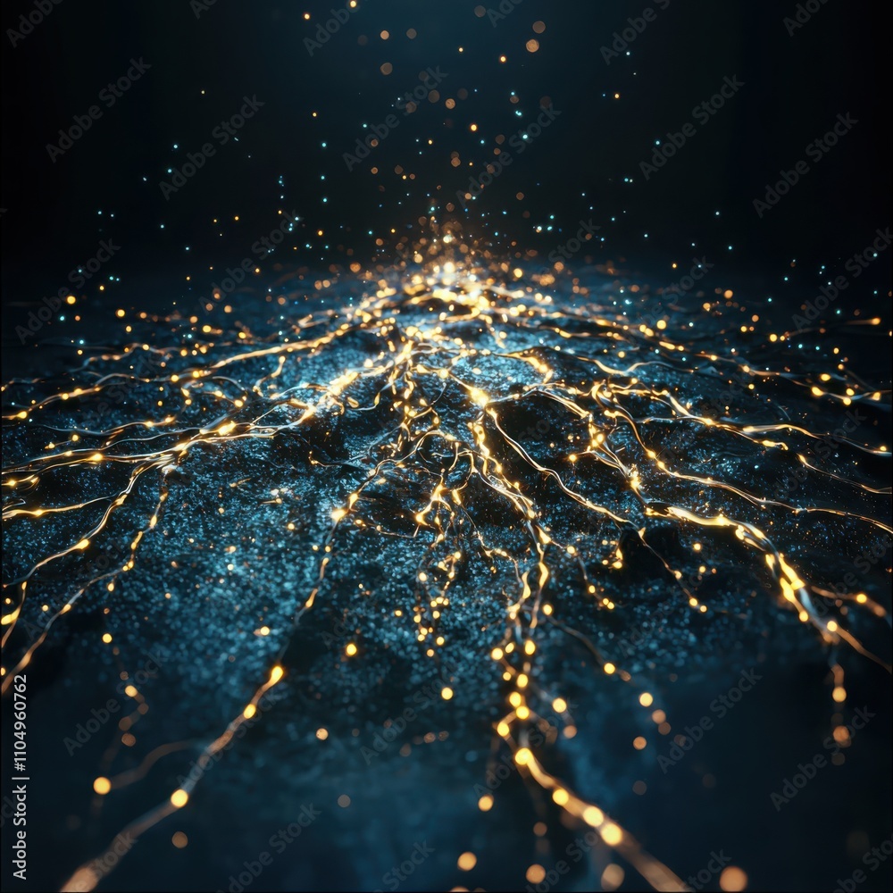 Poster exploring the growth of artificial neural networks as organic root systems in a digital environment 