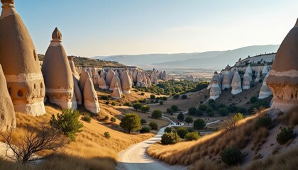 Cappadocia's fairy chimneys at sunset