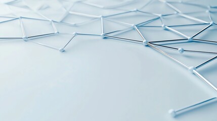 Obraz premium Abstract geometric network structure with connecting lines on a light background.