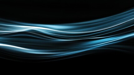 Obraz premium Stylish light blue horizontal light flare over black, minimalist and sleek, embodying modern elegance