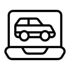 Sell Car Line Icon
