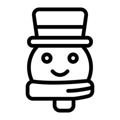 Snowman Line Icon