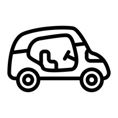 Thai Tuk Tuk Line Icon