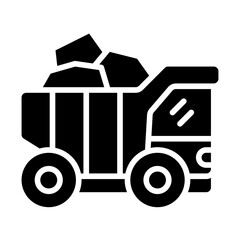 Truck Mining Solid Icon