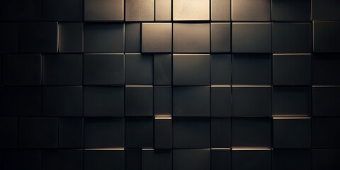 Abstract Dark Cubes Background with Dramatic Lighting