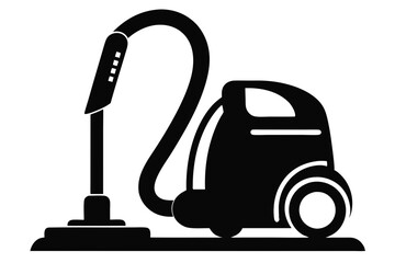 silhouette vacuum cleaner black color only,Vacuum Cleaner Silhouette Vector,A vacuum cleaner silhouette vector icon illustration on white background.