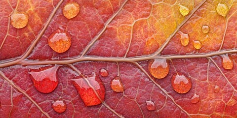 Obraz premium Slightly wet leaf with drops Jagged leaf A detailed m