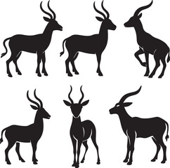 Naklejka premium set of deer silhouettes