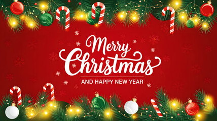 Gradient Christmas Background with Festive Tinsel