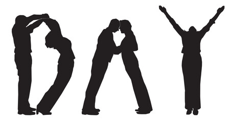 silhouettes of people business