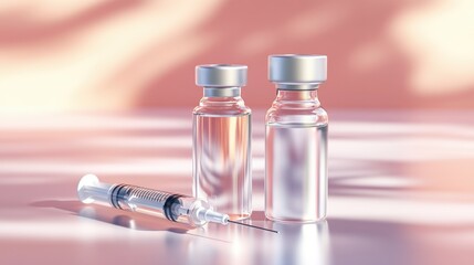 Clear Liquid Vials with Syringe in Clinical Settings