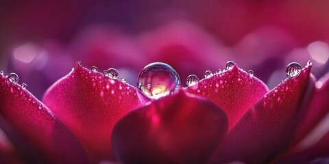 Water droplets shimmering Succulent leaf A detailed m