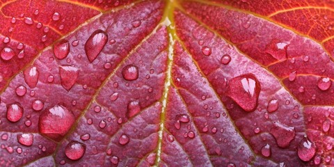 Fototapeta premium of water glistening Serrated leaf A detailed ma