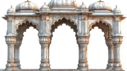 arches of the cathedral of st john the baptist isolated on white background