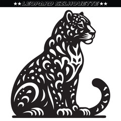 Leopard silhouette isolated on white. vector eps 10