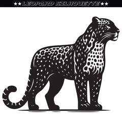 Leopard silhouette isolated on white. vector eps 10