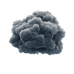 Dark storm clouds gathering on a transparent background, signaling the approach of gloomy weather, 3D cartoon Dark Storm Clouds On transparent background