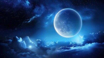 Obraz premium night sky blue space background