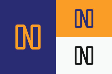 Obraz premium modern letter N logo, simple letter N logo.