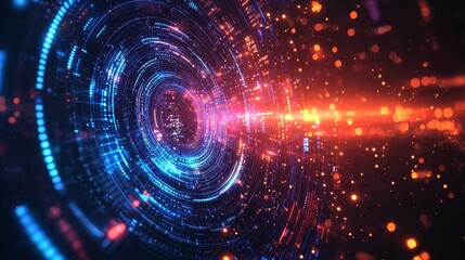 Obraz premium Artificial intelligence chipset on circuit board in futuristic concept technology artwork, orange tone