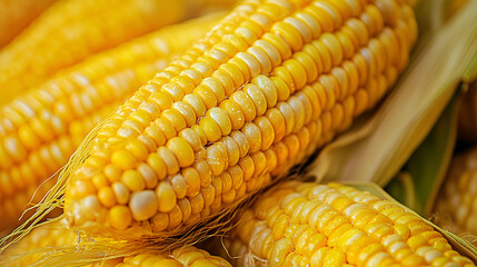 Fresh Corn Close-up Autumn Harvest Corn Cob Farmer Harvest Festival	