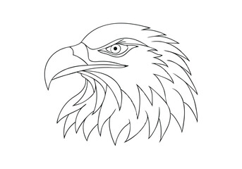 Continuous Line Art of Eagle's Head – Majestic Bird Illustration