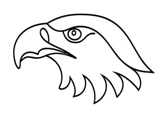 Continuous Line Art of Eagle's Head – Majestic Bird Illustration