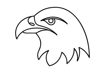 Continuous Line Art of Eagle's Head – Majestic Bird Illustration