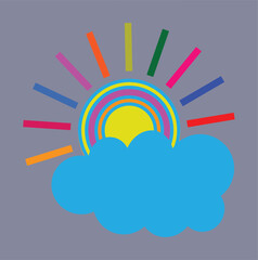 sun and cloud icon illustration