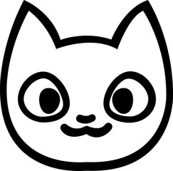 cat icon.Sweet little cat icon Simple cat head illustration design Cat icons collection. Kittens emoji symbols set. Black and white simple outline cats head emoticon pictures. Vector isolated.