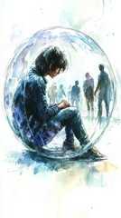 Fototapeta premium The Glass Bubble, Avoidant Personality Disorder