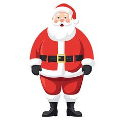 Cheerful Santa Claus in Traditional Red Suit Cartoon Illustration