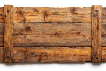 Obraz premium Distressed Wooden Door with Visible Knots and Texture
