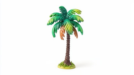 Obraz premium Vibrant Coconut Palm Tree with Detailed Bark Texture