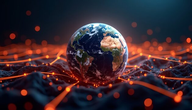 Earth in a fiery web of connectivity