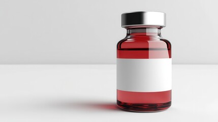 Blank Label Vial on Neutral Background for Branding Use