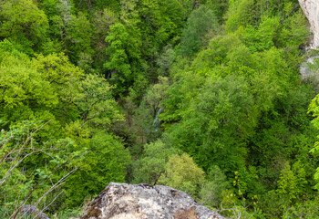nature park , a walk along the riverbed with an overview of the stone bottom and banks