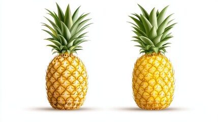 Fresh Mature Pineapples with Detailed Texture Display