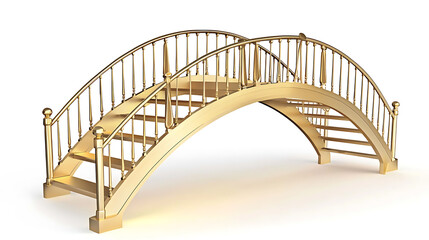 Obraz premium Golden Bridge Symbolizing Success Serene Landscape 3D Render Inspirational Viewpoint Journey to Success