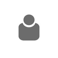Vector flat illustration in gray scale. Avatars, user profiles, people icons, gender neutral silhouettes, profile pictures. User login or authentication icon, human person symbol.