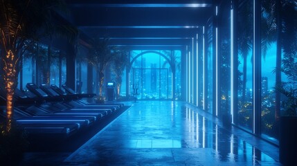 Gym, interior and empty space concept