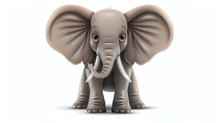 Fototapeta premium A cartoon illustration of an elephant.