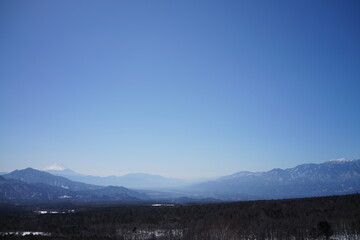 甲府盆地と富士山