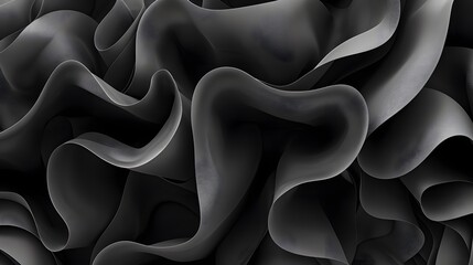 Obraz premium Abstract dark gray wavy fabric texture background.